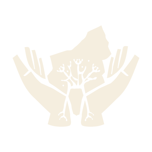 two hands holding a map with tree roots